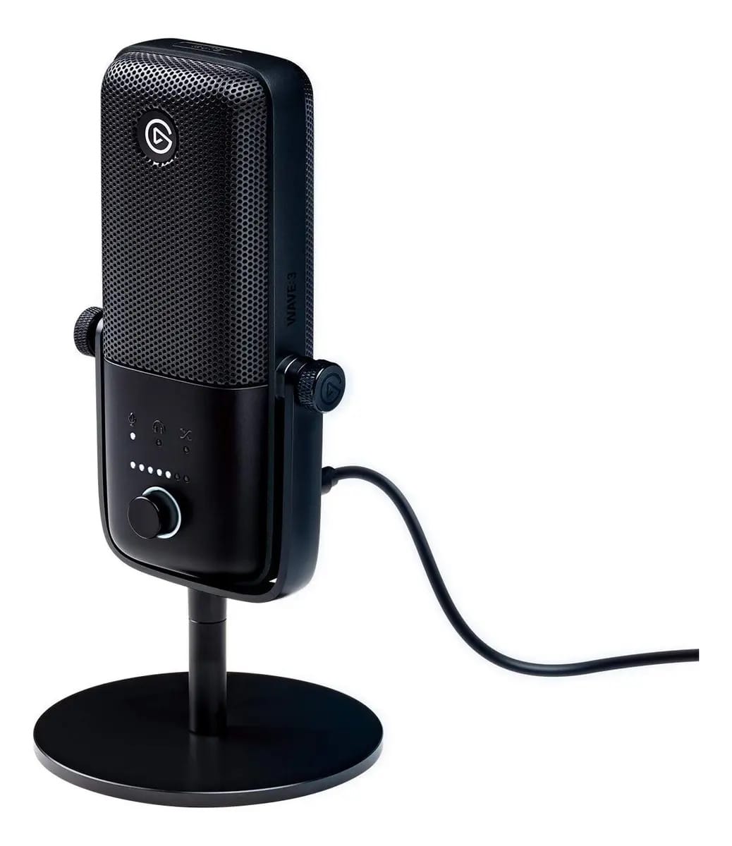 Elgato Wave:3 - Microfone condensador e mixer USB D. Cor preta