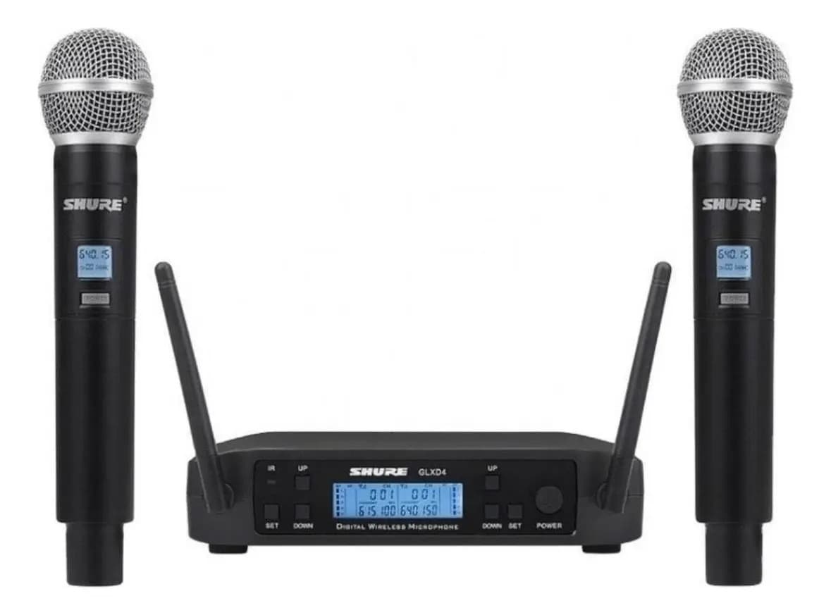 Microfone Shure Sem Fio Duplo Glxd4 Beta 58a