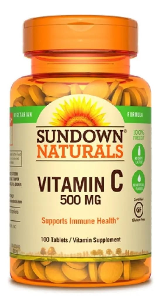 Vitamina C 500 mg Sundown Naturals - 100 cápsulas de sabor sem sabor