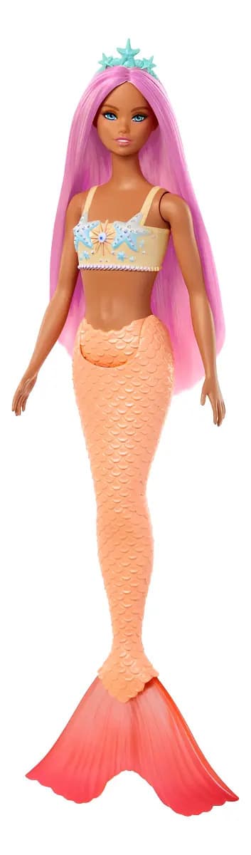 Boneca Barbie Sereia - Calda Laranja - Mattel Hrr02