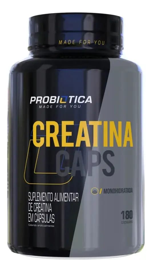 Creatina Monohidratada Micronizada Pura - 180 Cáp Probiótica Sabor Sem Sabor