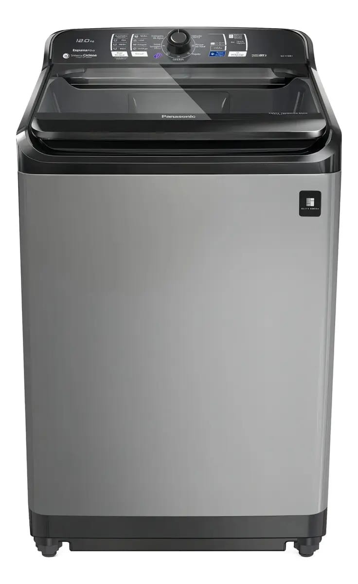Máquina De Lavar Roupas Panasonic 12kg Cesto Inox - Titanium Cor Cinza