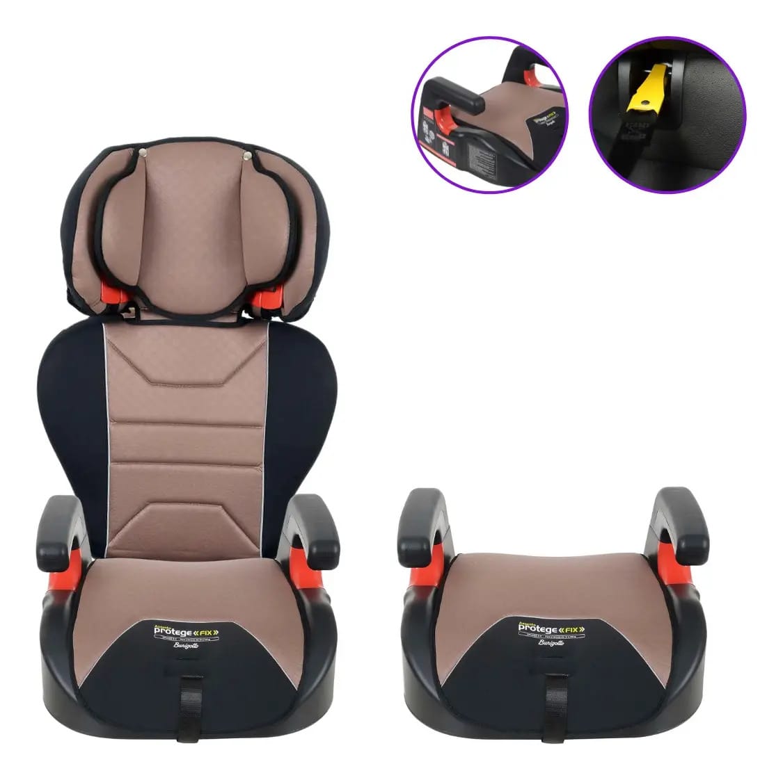 Cadeira, Booster Isofix 15-36kg Caramelo Protege- Burigotto