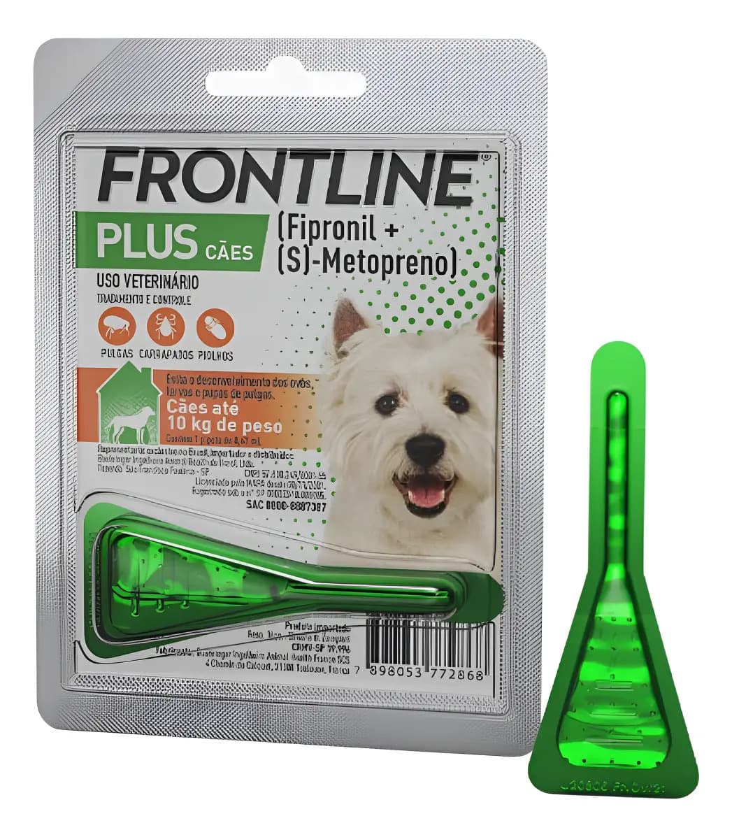 Frontline Plus Antipulgas e Carrapatos Para Cães 2 a 10kg 1 Pipeta