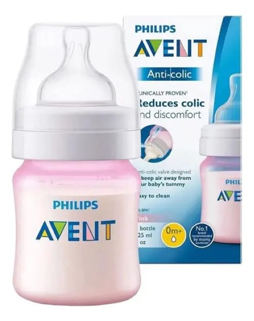 Philips Avent mamadeira classica 125ml a melhor anticólica cor rosa