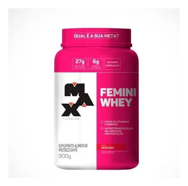Femini Whey Max Titanium Sabor Morango Pote De 900 G