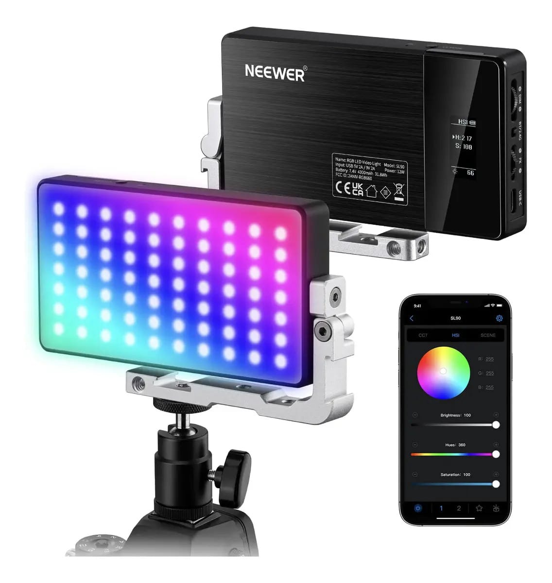 Lâmpada LED Neewer Sl90 Pro Rgb para vídeo