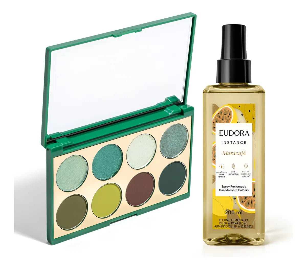 Paleta De Sombra Niina Secrets 5,6g + Spray Perfumado Instance Maracujá 200ml