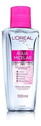 Agua Micelar LOreal Paris Solução de Limpeza 5 em 1 100ml