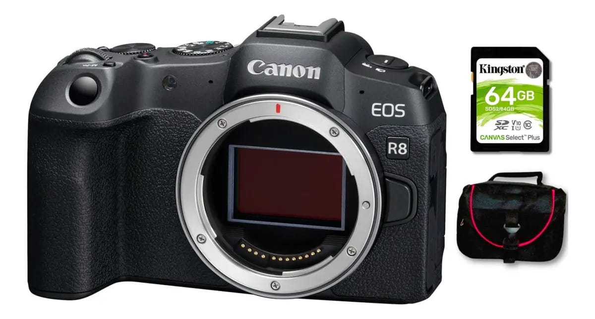 Câmera Canon Eos R8 (somente corpo) +kit de acessórios básicos preto