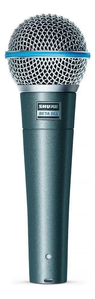 Microfone vocal dinâmico super cardioide beta 58A Shure cor cinza