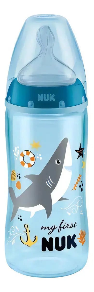 Mamadeira My First Nuk Anticólica +6m Fluxo Médio 300ml Nuk Cor Azul