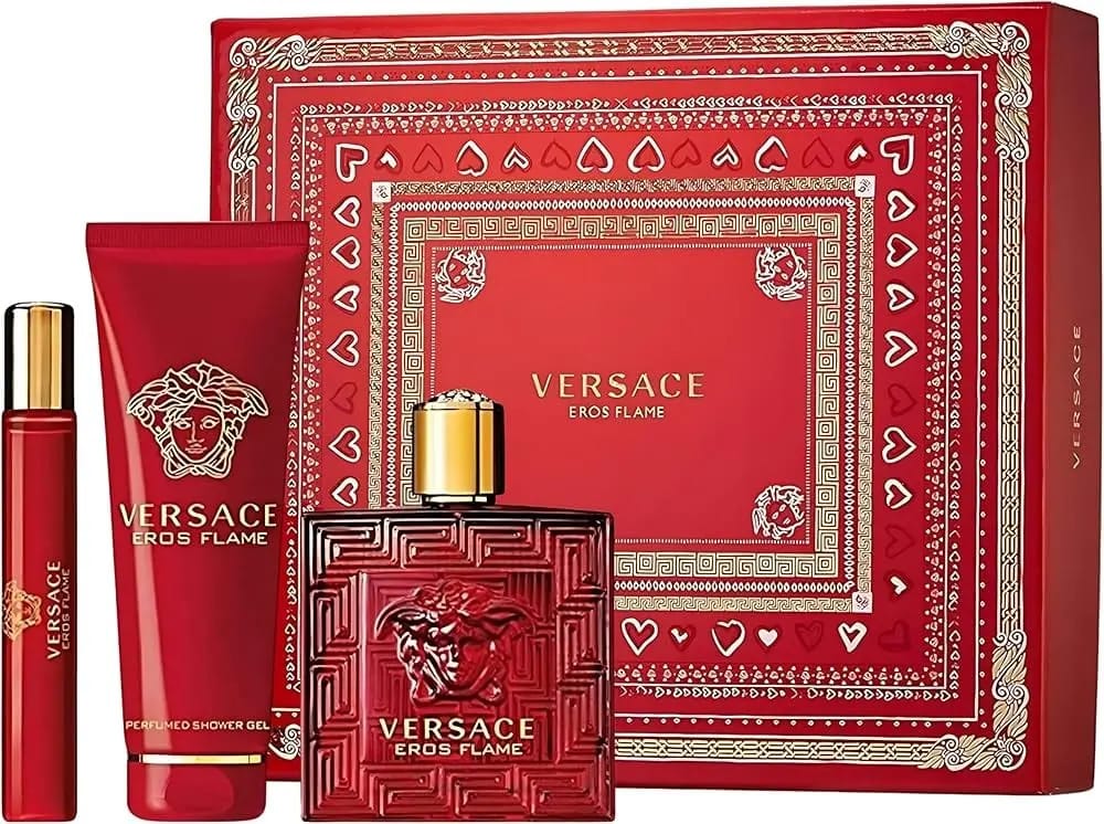 Conjunto de 3 peças Versace Eros Flame,