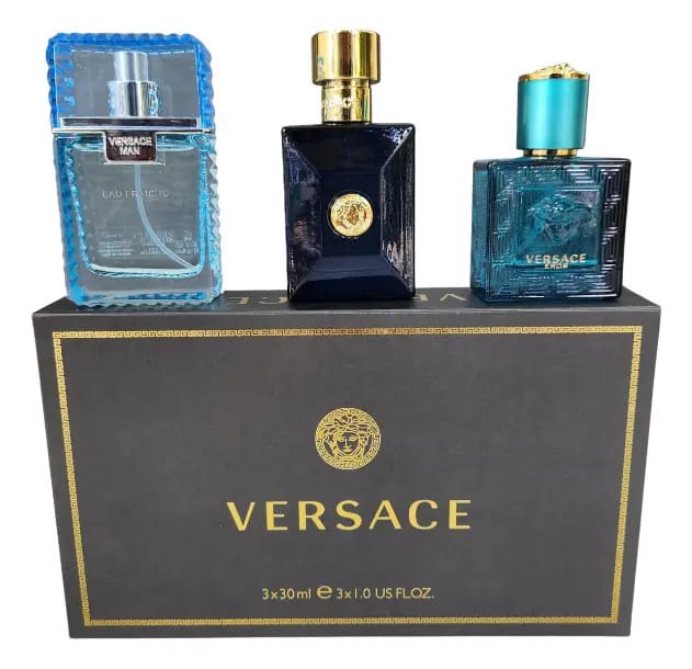 Mini conjunto Versace Eros Parfum 3 em 1