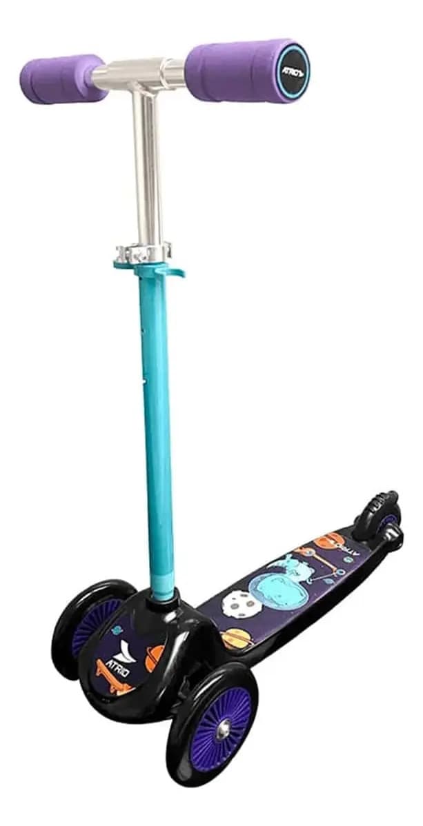 Patinete Para Crianças 3 Rodas Até 35kg Dinossauro Atrio Cor Preto