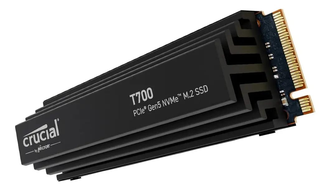 Ssd Crucial T700 De 1tb Pcie 5.0 X4 Com Dissipador De Calor Cor Preto