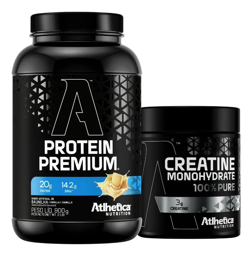 Kit Protein Whey Isolado Baunilha 900g Creatina - Atlhetica