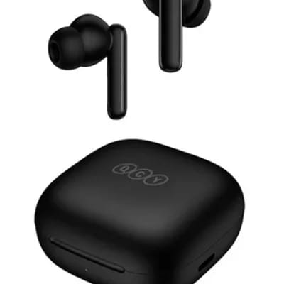 Foto de QCY T13 · Capacidade da bateria: 380 mAh · Conectividade: Bluetooth 5.1 · À prova d’água: IPX5
