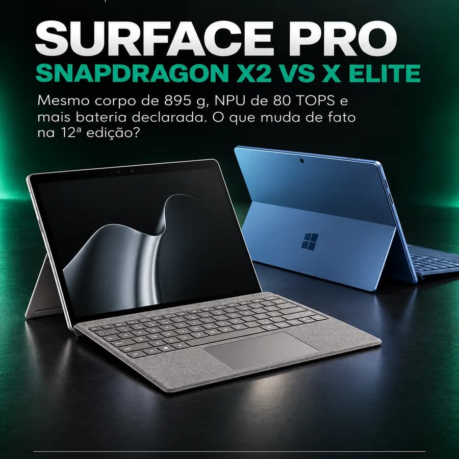 Surface Pro com Snapdragon X2 vs 11ª edição