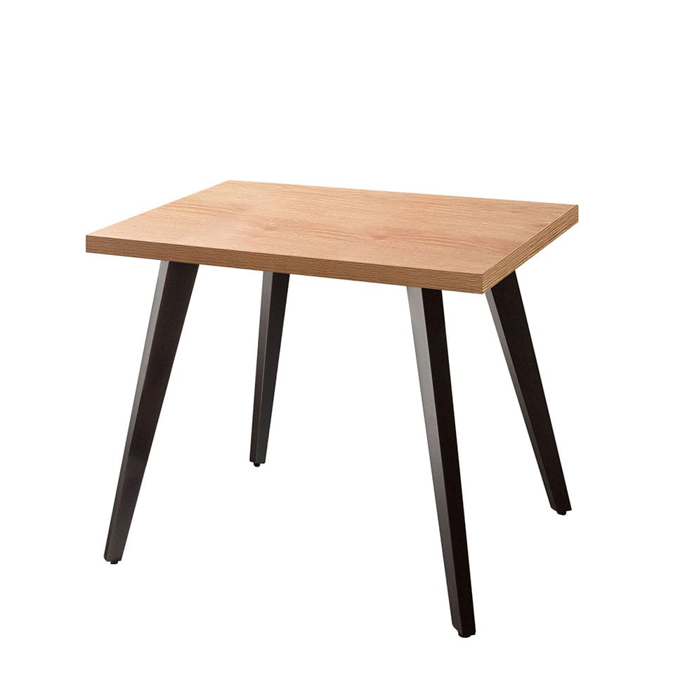 Mesa de Jantar Retangular Naarden Acácia e Preta 90 cm